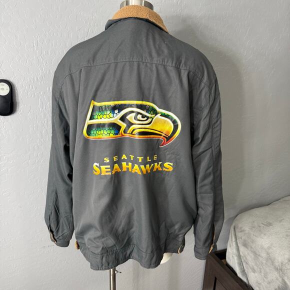 NFL Seattle Seahawks Jacket W/ Fur Inside, Gray - Picture 2 of 8